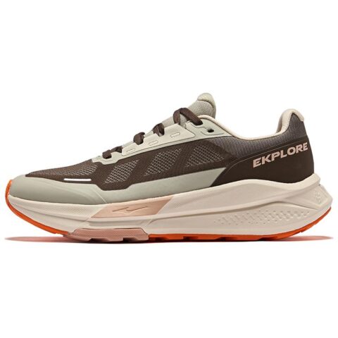 Erke Slip Resistant Abrasion Resistant Support Low top Running Shoes Men's Dark Sandalwood Pine Tea Brown