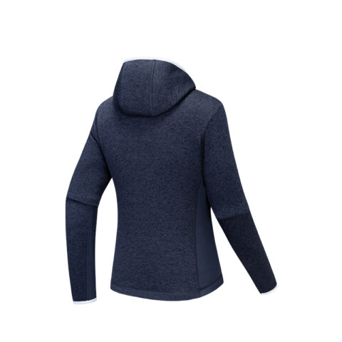 Anta Outdoor Collection Liner Coat, Thick Needle Fleece Garment Women’s Midnight Blue Heather Gray