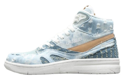 Li Ning Deluxe Hi Slip Resistant Coverage Lightweight High top Vintage Basketball Shoes Women’s Mist Blue
