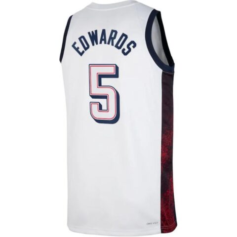Nike United States Olympic Basketball Team Collection Anthony Edwards Swingman Basketball Jersey Men’s White