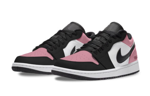Jordan Air Jordan 1 Sakura Limited Abrasion Resistant Low top Vintage Basketball Shoes Unisex Black Pink