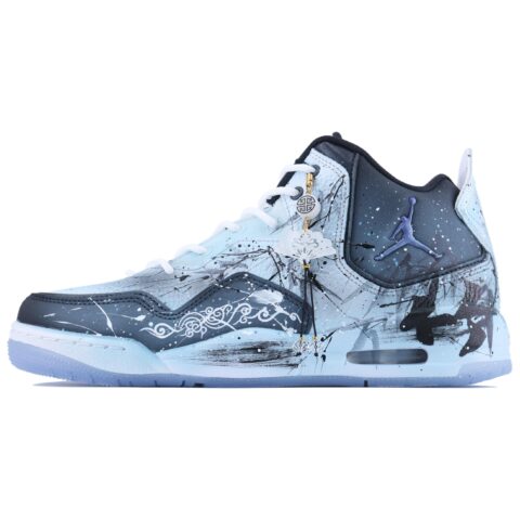 Jordan Courtside 23 Concord Bamboo Cloud Leather Mid top Vintage Basketball Shoes Men’s White Blue Black