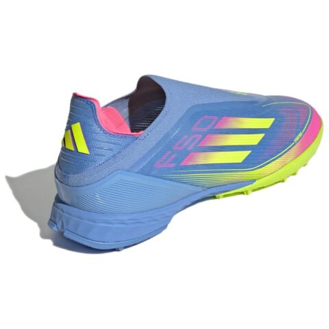 Adidas F50 League Artificial Turf Slip Resistant Abrasion Resistant Soccer Shoes Unisex Blue