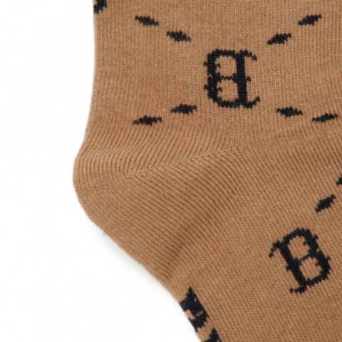 MLB Old Flower Crew Socks Unisex Caramel