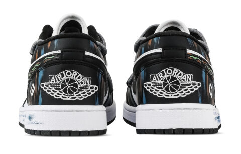 Jordan Air Jordan 1 Sea Dark Fire Low top Vintage Basketball Shoes Unisex Black