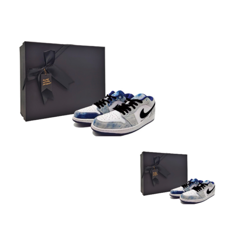 Jordan Air Jordan 1 Infinity Abrasion Resistant Low top Vintage Basketball Shoes Men’s White Blue
