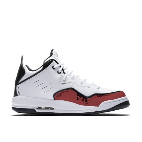 Jordan Courtside 23 Abrasion Resistant Mid top Vintage Basketball Shoes Unisex White Red