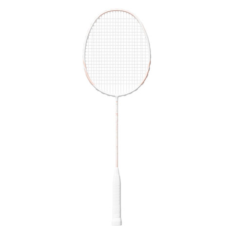 Sanrio Full Carbon Badminton Rackets Offensive Type Heavy Head, Stiff Shaft Advanced Level 670MM 4U/G4 White Pink