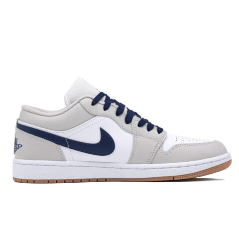 Jordan Air Jordan 1 Slip Resistant Abrasion Resistant Low top Vintage Basketball Shoes Unisex Gray White
