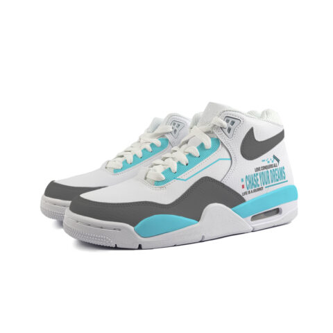 Nike Flight Legacy Mid top Vintage Basketball Shoes Unisex White Blue