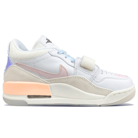 Jordan Legacy 312 Slip Resistant Abrasion Resistant Mid top Vintage Basketball Shoes Unisex White Blue Pink