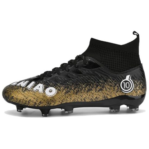 BIANSULONG Soccer Shoes Unisex Low Top Black/Gold