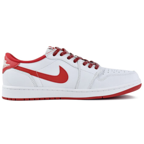 Jordan Air Jordan 1 Slip Resistant Abrasion Resistant Low top Vintage Basketball Shoes Unisex Red White