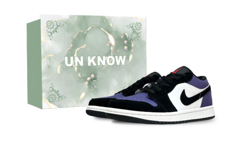 Jordan Air Jordan 1 Reverse Black Purple Low top Vintage Basketball Shoes Unisex Purple