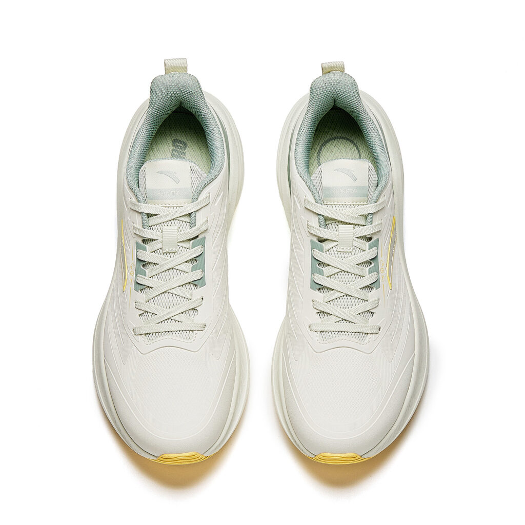 Anta Yunju Fabric Cushioning Lightweight Cushioning Lightweight Low top Running Shoes Men’s White Green Yellow