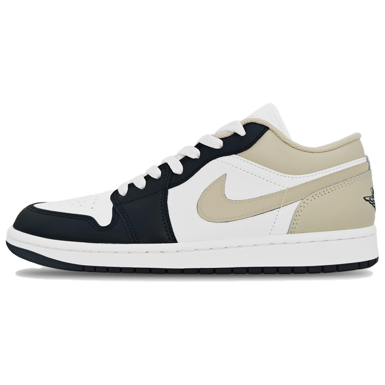 Jordan Air Jordan 1 Zhìye Manufacturing, Khaki Abrasion Resistant Low top Vintage Basketball Shoes Unisex Khaki