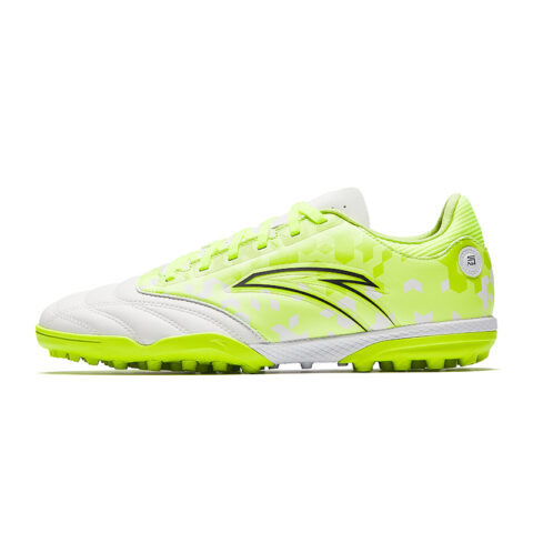 Anta TF Turf Abrasion Resistant Slip Resistant Soccer Shoes Men's White Green