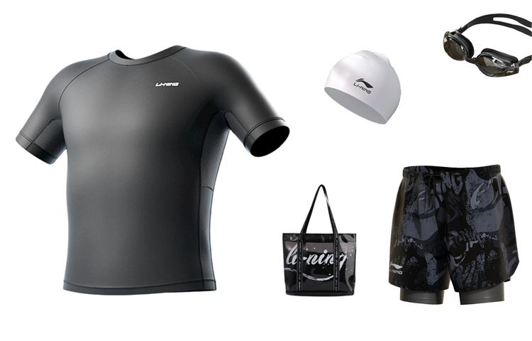 Li Ning Swimming Equipment Sets Men’s Black Swimsuit