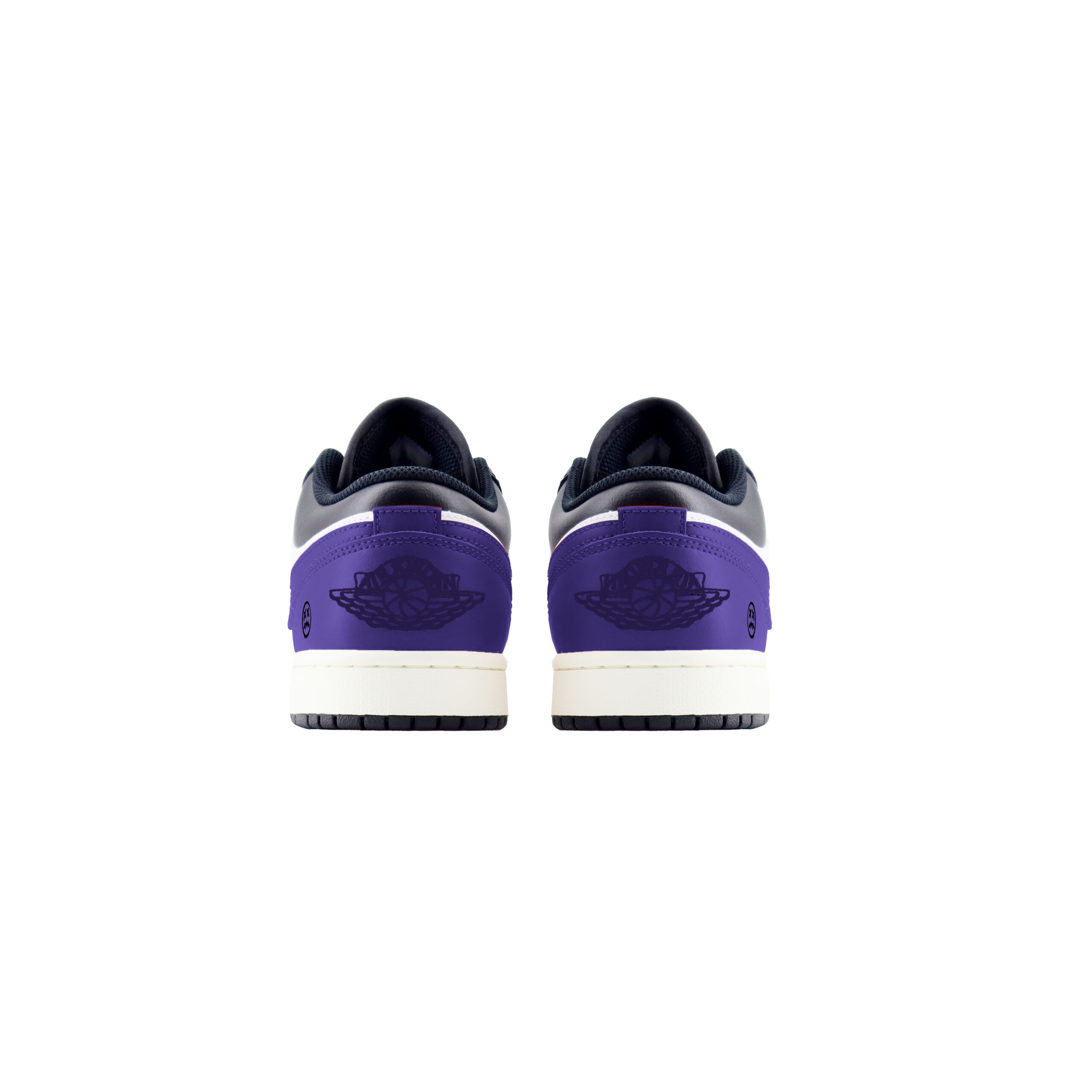 Jordan Air Jordan 1 Purple 2 Abrasion Resistant Low top Vintage Basketball Shoes Unisex Black Purple