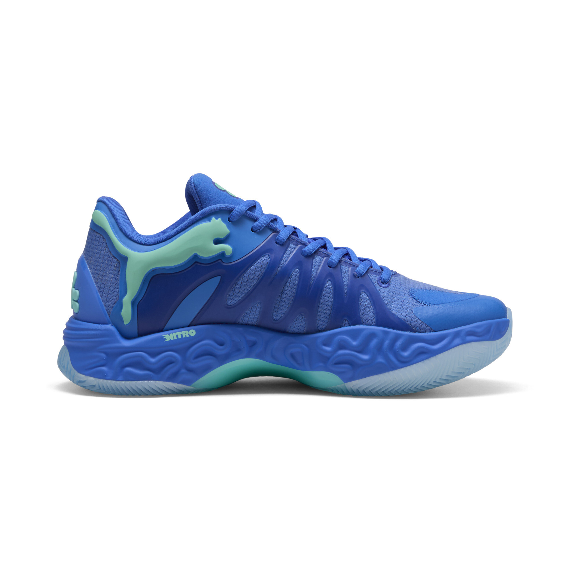 PUMA Hali 1 Cushioning Breathable Coverage Support Rebound Basketball Shoes Unisex Blue