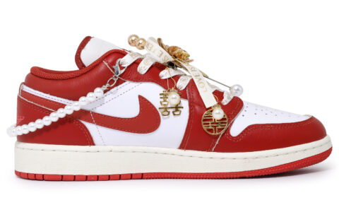 Jordan Air Jordan 1 Low top Vintage Basketball Shoes Unisex Red White