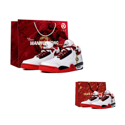 Nike Flight Legacy Slip Resistant Abrasion Resistant Mid top Vintage Basketball Shoes Unisex Red White