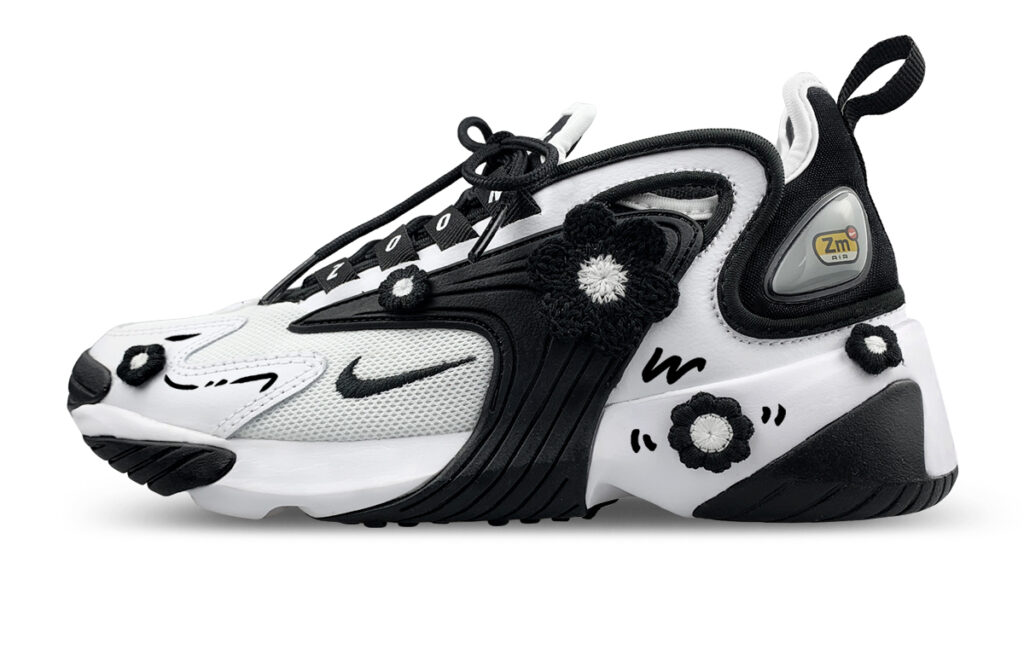 Nike Zoom 2K Cushioning Slip Resistant Abrasion Resistant Breathable Mid top Running Shoes Unisex Black White