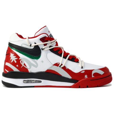 Nike Flight Legacy Slip Resistant Abrasion Resistant Mid top Vintage Basketball Shoes Men’s White