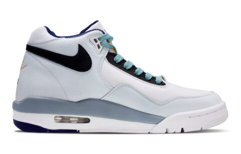 Nike Flight Legacy Star Floral Slip Resistant Coverage Support Mid top Vintage Basketball Shoes Men’s Light Blue