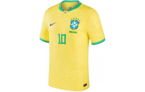 Nike Soccer Jersey 2022 World Cup BR Neymar 10 Fan Edition Unisex Yellow