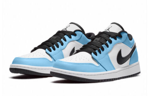 Jordan Air Jordan 1 Miami Abrasion Resistant Low top Vintage Basketball Shoes Unisex Sky Blue