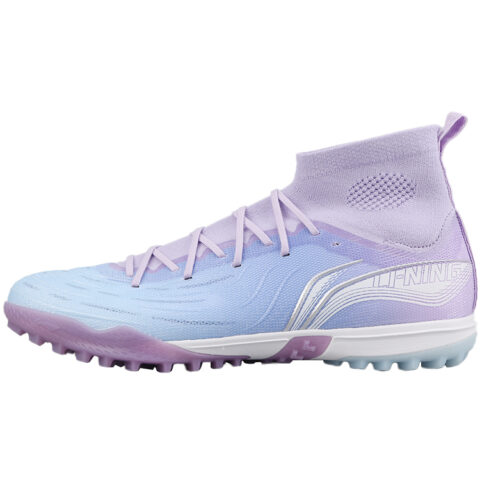 Li Ning TF Turf Artificial Turf Cushioning Slip Resistant Soccer Shoes Men’s Blue Purple