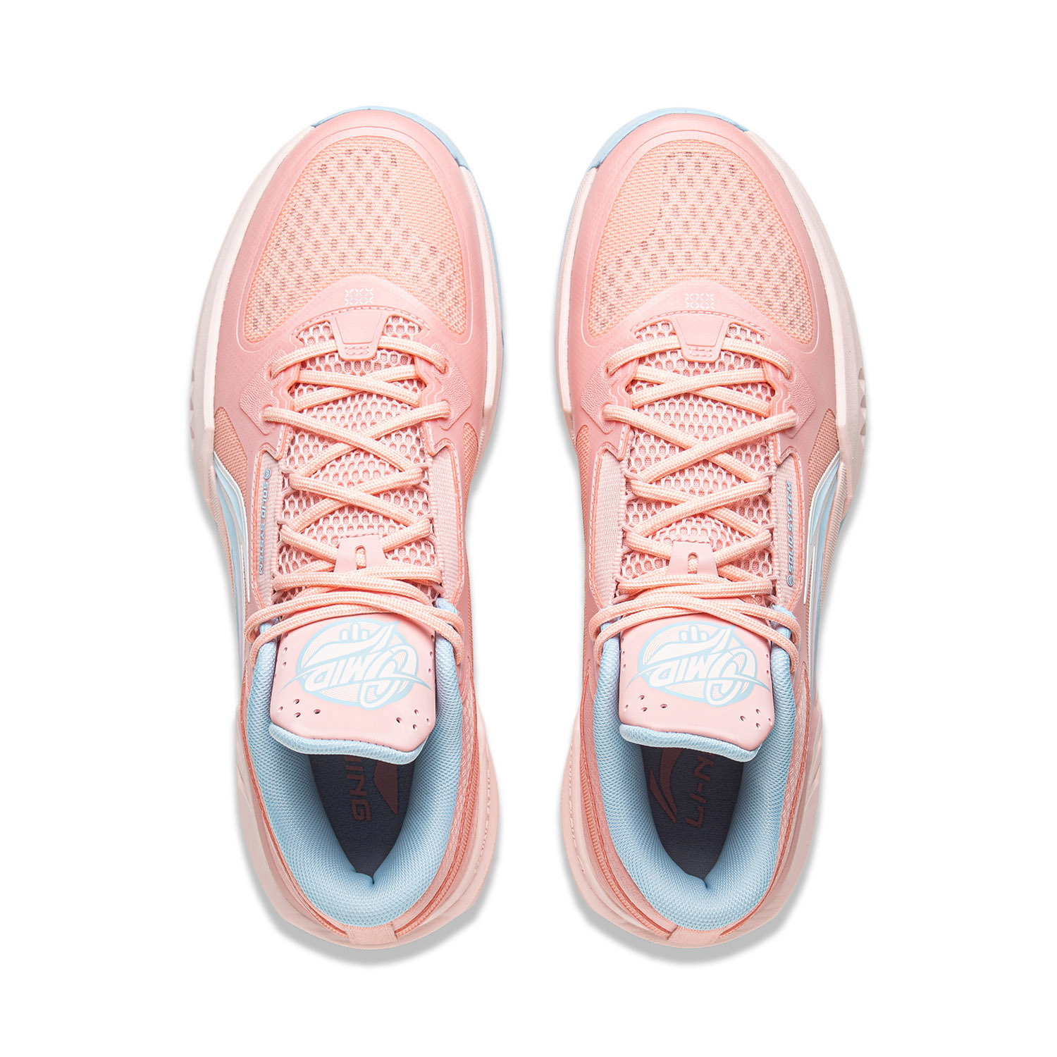 Li Ning Light Speed 3mid Basketball Shoes Men’s Low Top Rouge Pink/Clear Sky Blue