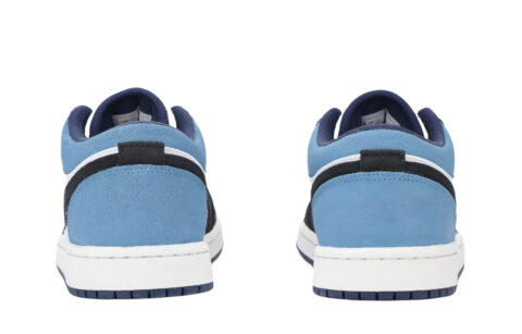 Jordan Air Jordan 1 Denim Huichao Cushioning, Wear Resistant Low top Vintage Basketball Shoes Unisex Blue Black