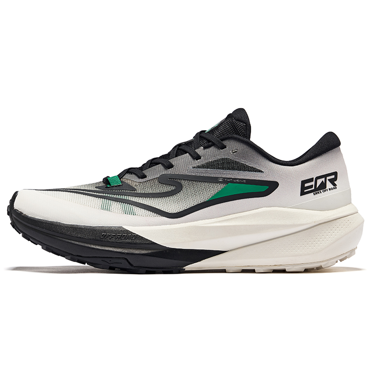 Erke Slip Resistant And Abrasion Resistant Coverage Low top Running Shoes Men's Microcrystal White Jet Black