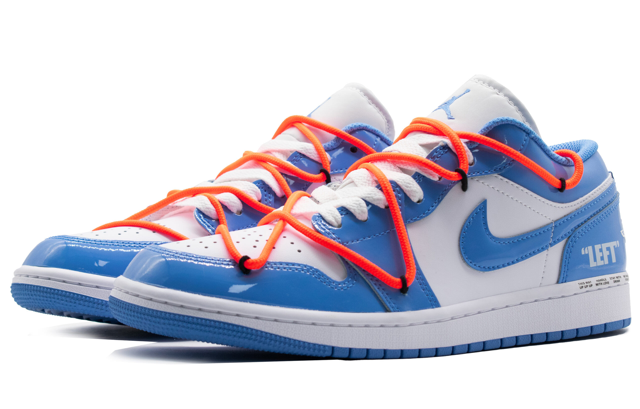 Jordan 1 Instruction BBL Low top Vintage Basketball Shoes Unisex Blue White Orange