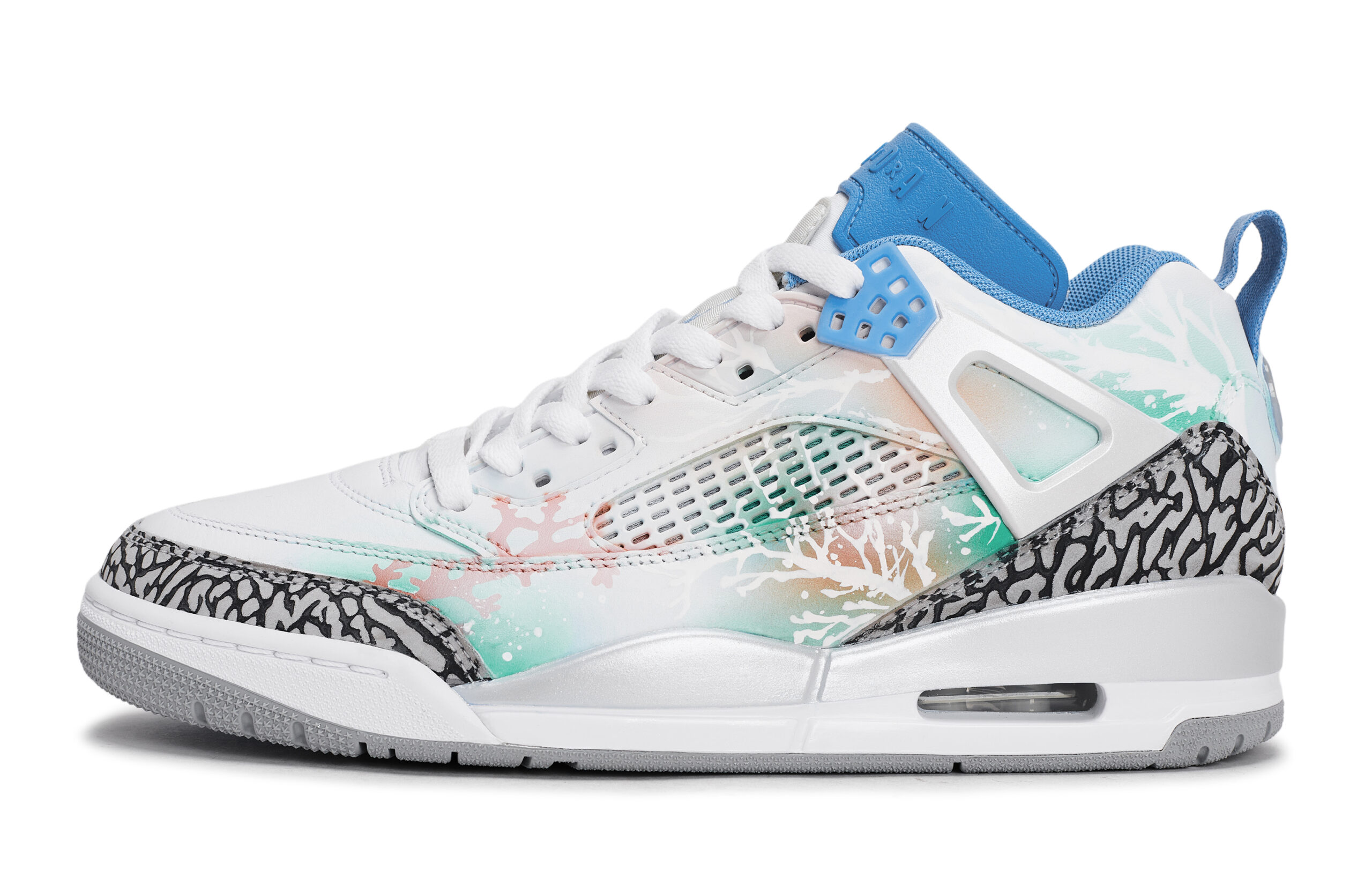Jordan Spizike Vintage Basketball Shoes Unisex Low Top White/Black/Gray/Blue/Green/Silver