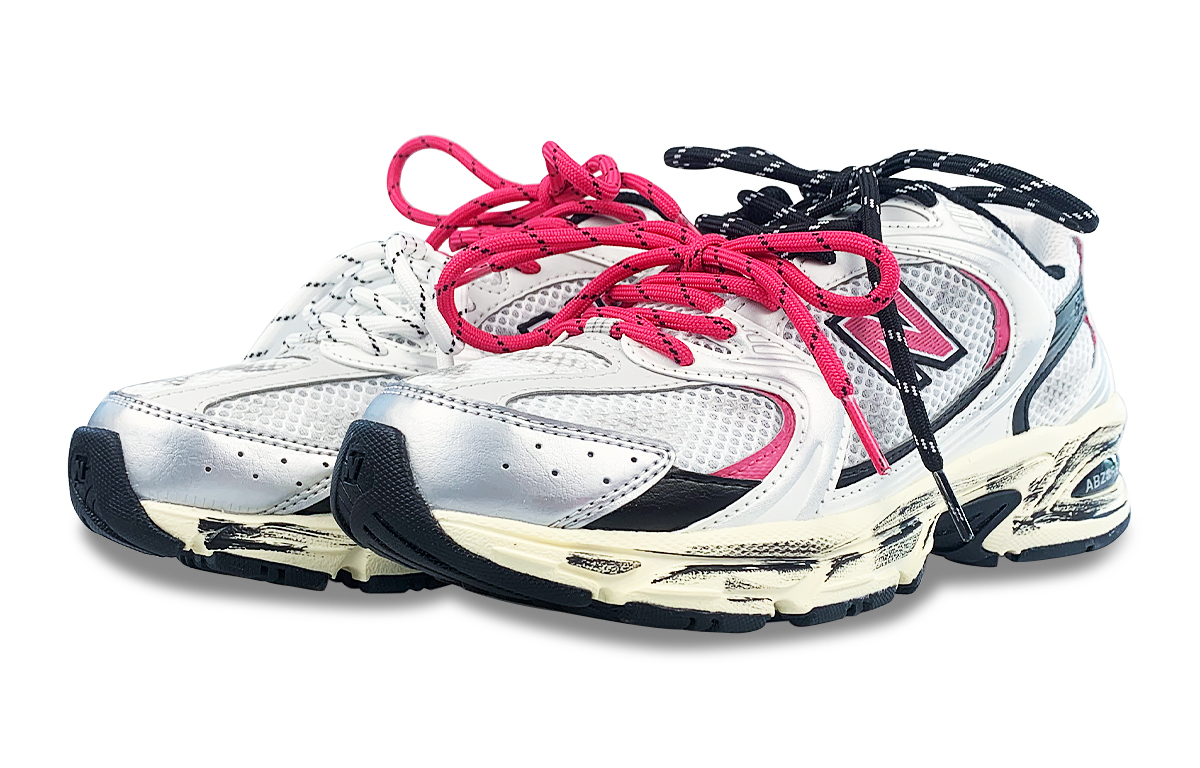 New Balance NB 530 Cushioning, Wear Resistant Low top Running Shoes Unisex Silver Black