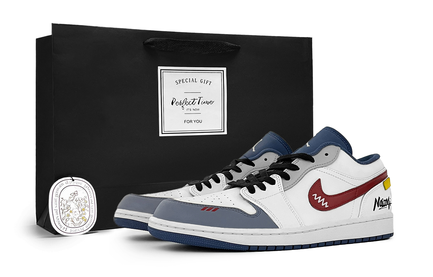 Jordan Air Jordan 1 Vintage Basketball Shoes Men’s Low Top White/Blue/Red