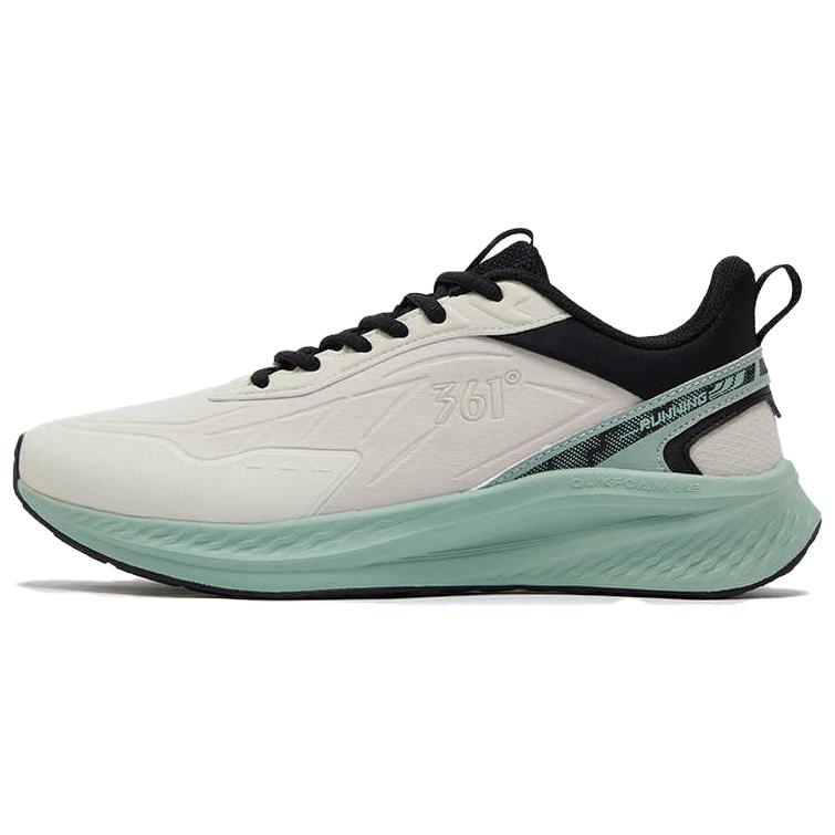 361° Mesh, Synthetic Leather Cushioning Slip Resistant Rebound Low top Sprint Running Shoes Men’s Gray Green
