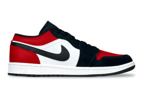 Jordan Air Jordan 1 Reverse Banned Abrasion Resistant Low top Vintage Basketball Shoes Unisex Red