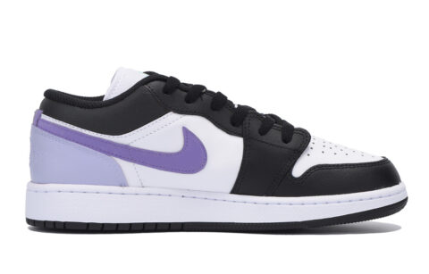 Jordan Air Jordan 1 Abrasion Resistant Slip Resistant Low top Vintage Basketball Shoes Men’s Black Purple