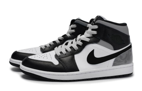 Jordan Air Jordan 1 MID 811 Manufacturing, Cement Smoke Gray, Special Shoe Box Abrasion Resistant Breathable Mid top