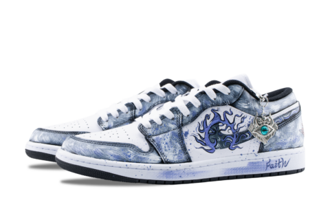 Jordan Air Jordan 1 Lucifer’s Eye Abrasion Resistant Low top Vintage Basketball Shoes Unisex Black Purple