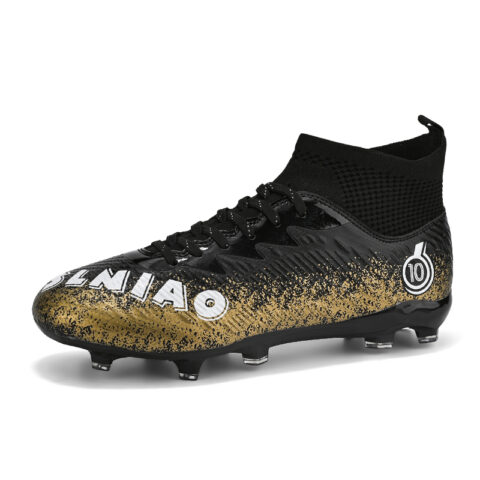 BIANSULONG Soccer Shoes Unisex Low Top Black/Gold