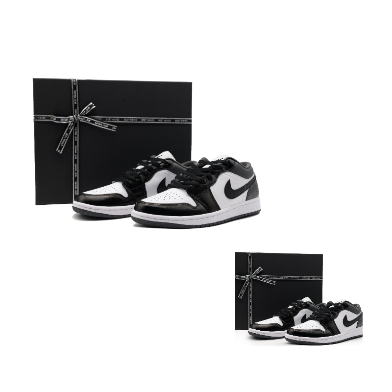 Jordan Air Jordan 1 Cushioning Slip Resistant Abrasion Resistant Low top Vintage Basketball Shoes Unisex Black