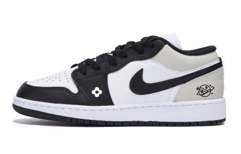 Jordan Air Jordan 1 Slip Resistant Abrasion Resistant Low top Vintage Basketball Shoes Men’s White Black Green
