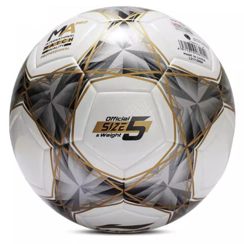 Li Ning Size 5 Soccer Ball Pu Seamless Thermal bonding Unisex White Silver Gold