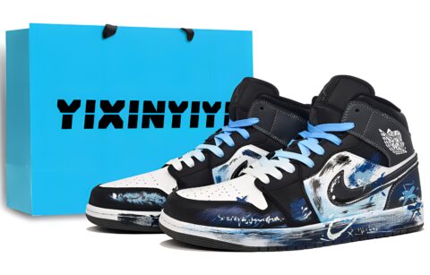 Jordan Air Jordan 1 Abrasion Resistant Abrasion Resistant Mid top Vintage Basketball Shoes Men’s Ice Blue