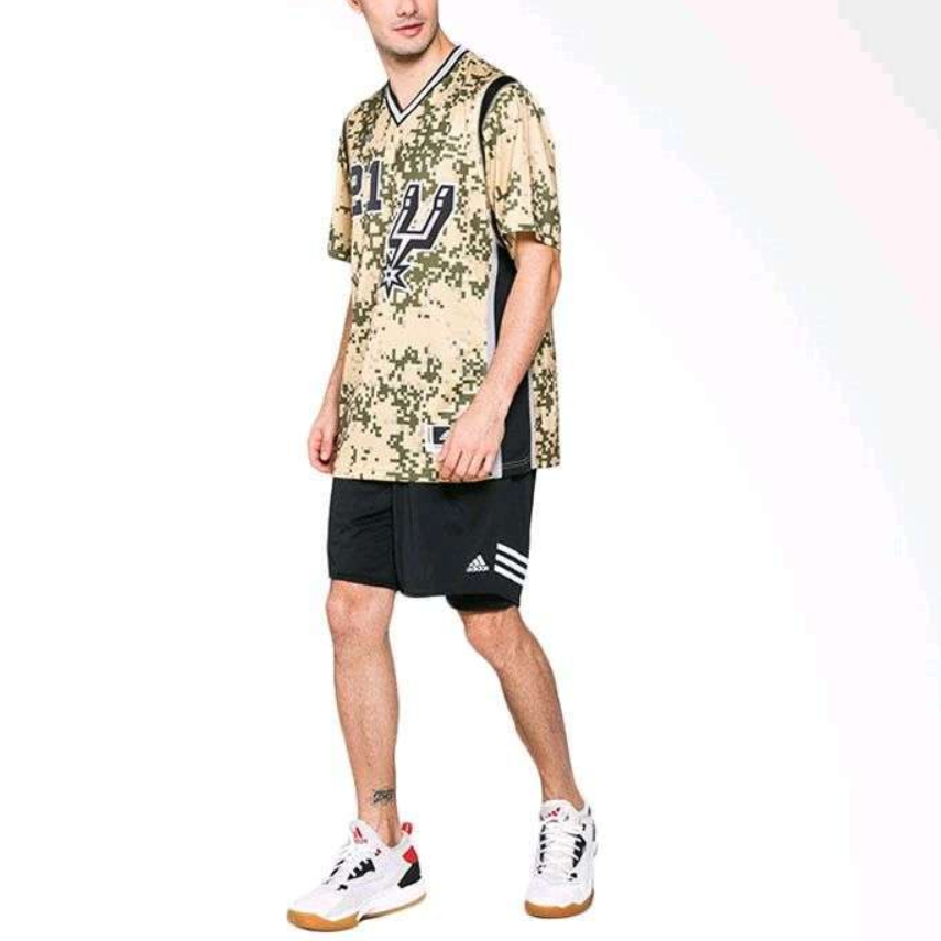 Adidas Basketball Jerseys Men’s Green V Neck Moderate